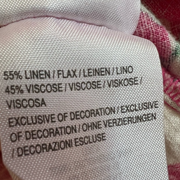 Isaac Mizrahi Live Pink Floral Linen Blend Tunic Dress Boho XL - Picture 4 of 5